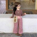 子供服 パンツ 女の子 秋物 カジュアルパンツ 女児 ロングパンツ コットン ズボン ガールズ ピンク(x2)