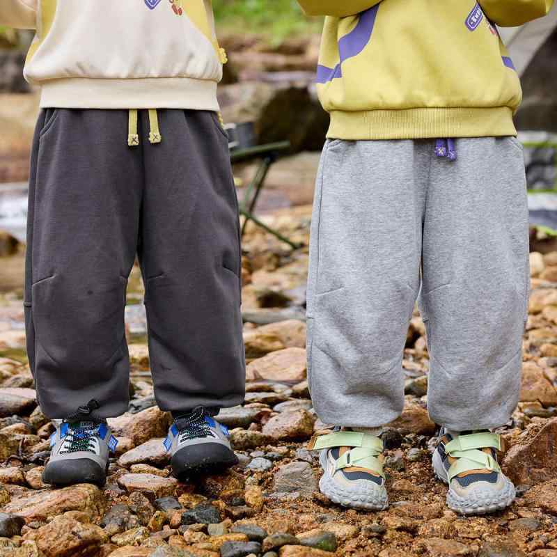 子供用パンツ キッズ ボーイズ ガールズ 春秋 運動着 ズボン カジュアルパンツ コットン 麻 グレー 80cm 90cm 100cm 110cm 120cm 130cm 140cm