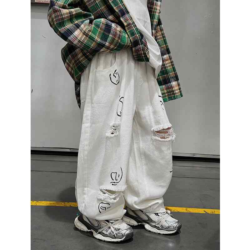 子供用パンツ 男児 カジュアルパンツ 春秋 長ズボン コットン 破れ加工 100cm 110cm 120cm 130cm 140cm..