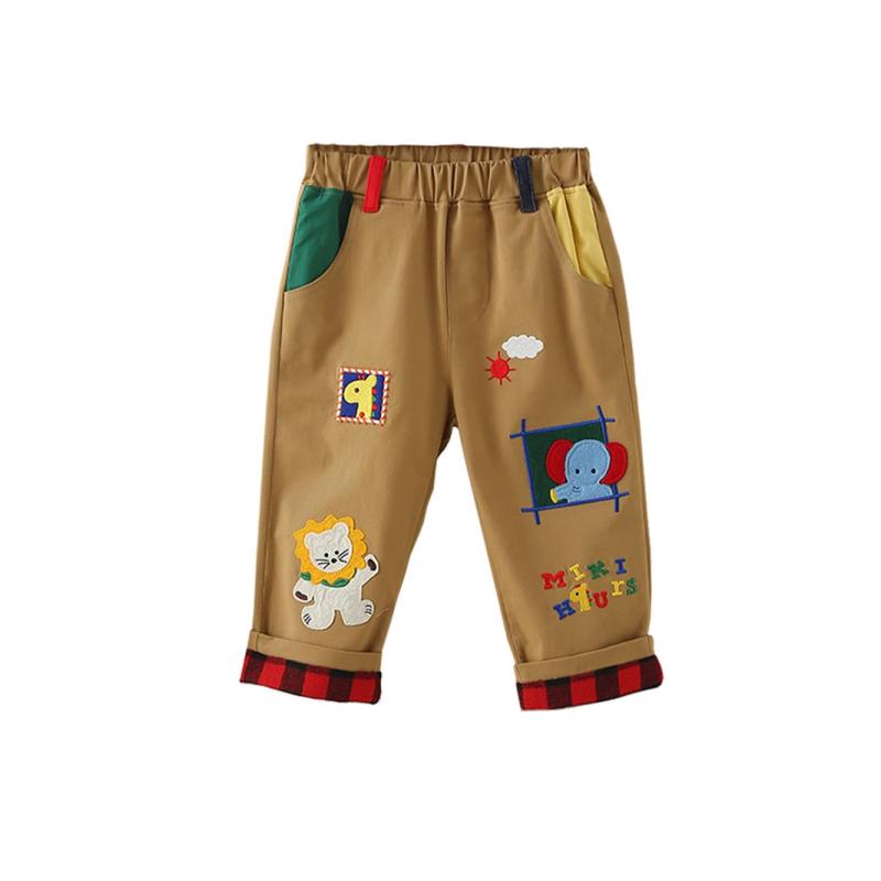 子供用パンツ 春秋 コットン ロングパンツ 男の子 刺繡 カジュアルパンツ 日系 カートゥーン柄 ウエス..