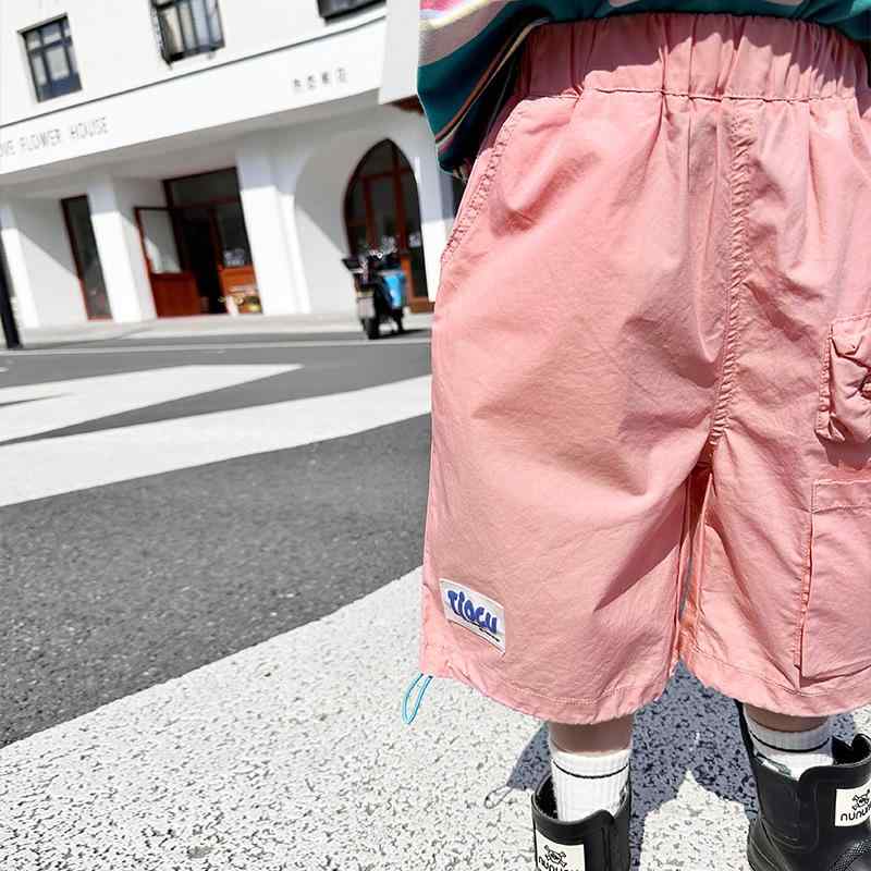 子供服 パンツ 男の子 ハーフパンツ コットン カジュアル ストレート 幼児 ベビー 夏 ピンク ストライ..