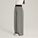 子供服 パンツ 女の子 ニットパンツ 春秋 ストライプ柄 カジュアル 長ズボン ガールズ 女児 普段着 通学着 ポリエステル100% ブラック(x2)