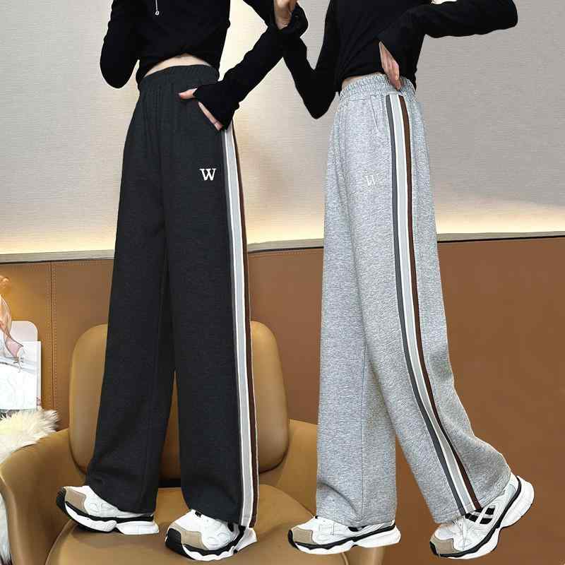 子供服 パンツ ガールズ 女の子 ワイドレッグパンツ ジャージ スウェットパンツ 春秋 中大童 8歳以上 ..