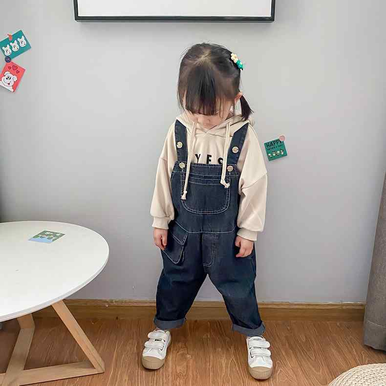 子供服 オーバーオール 男女兼用 デニム ロングパンツ カジュアルパンツ 背当て 80cm 90cm 100cm 110cm..