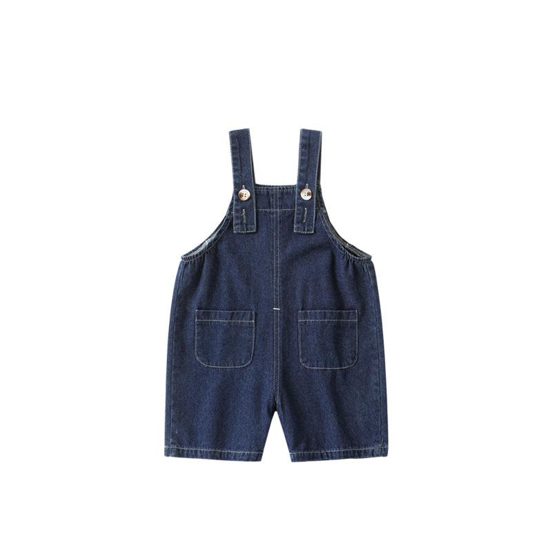 ベビー服 デニム製 サロペット ショートパンツ 夏物 子供 男児 女児 幼児 赤ちゃん A類 78%綿 カートゥ..