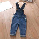 子供服 デニム製 サロペットパンツ 女児 春夏 ロングパンツ ゆったり 8歳以上 花柄 ミドルウエスト 100cm〜150cm(x2)