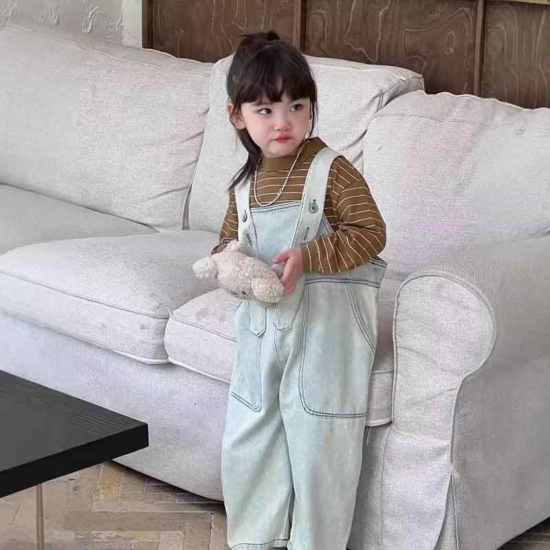 子供服 パンツ 韓国風 子供用 ジーンズ ベビー キッズ 男女兼用 デニム ロングパンツ オーバーオール ..