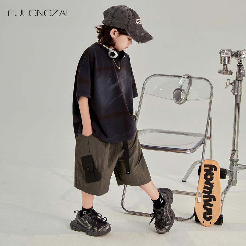 子供服 キッズ 男の子 カジュアルパンツ ハーフパンツ 短パン コットン100％ 軍 সবুজ색 春夏 普段使い ..