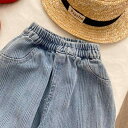 子供服 デニム ワイドパンツ 春秋 女の子 女の子 幼児 ベビー 赤ちゃん 綿 ダメージ加工 80cm 90cm 100cm 110cm 120cm 130cm...