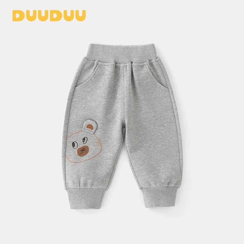 子供用パンツ ベビー 長ズボン 春秋 男女兼用 A類 コットン 混紡 柔らかい ウエストゴム 80cm 90cm 100cm グレー カーキ ズボン