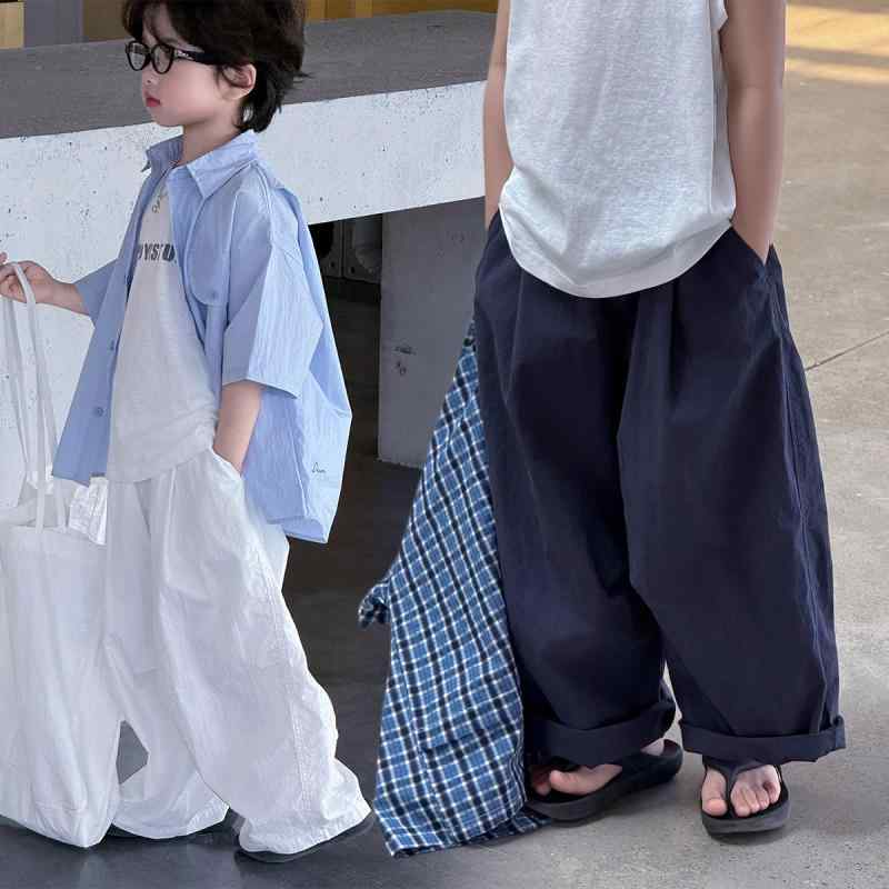 子供服 パンツ キッズ 男女兼用 涼感 接触冷感 蚊除け ゆったり 長ズボン ズボン 綿 無地 カジュアル ..