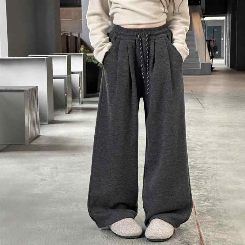 子供用パンツ ガールズ 裏起毛パンツ 秋冬 ワイドレッグパンツ 大 детский ルーズ カジュアル 長ズボン..