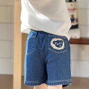 子供服 ショートパンツ 春夏 デニム 小熊柄 コットン100% カジュアルパンツ 90cm 100cm 110cm 120cm 130cm 140cm(x2)