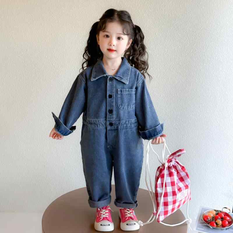 キッズ デニム オーバーオール パンツ 春秋 女の子 子供服 ガールズ 韓国風 おしゃれ かわいい 連体衣 ..