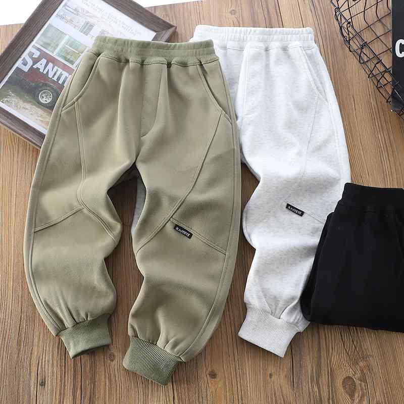 子供用パンツ スウェットパンツ ボーイズ 長ズボン 春秋 中 大童 裾絞り 無地 コットン 混紡 麻白 カー..