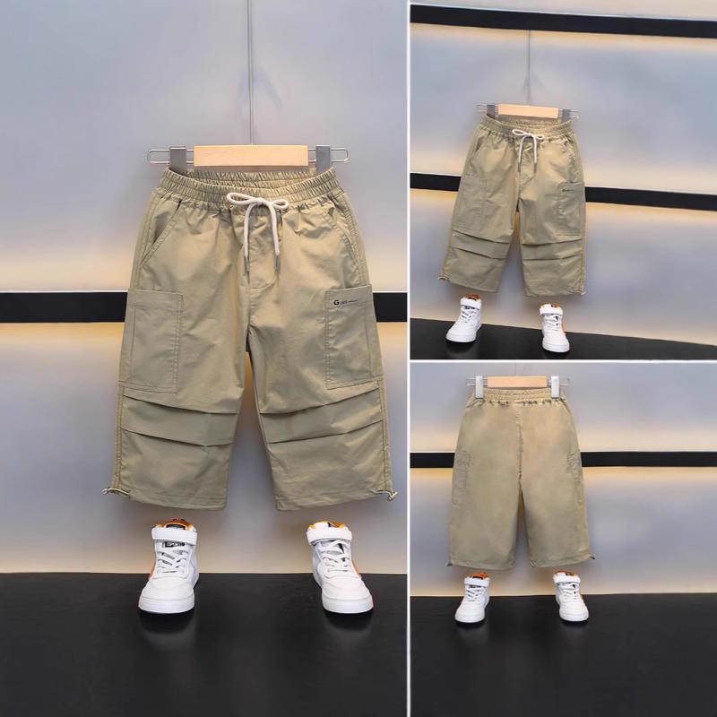 子供服 男の子 夏用 ズボン 薄手 九分丈 パンツ おしゃれ かわいい 小学生 幼児 ボーイズ 涼しい カジ..
