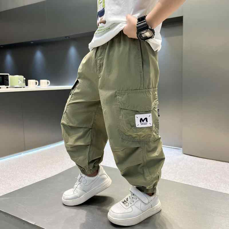 子供用パンツ 男の子 カジュアルパンツ 薄手 中 বড় キッズ ズボン ミリタリーパンツ風 無地 コットン..