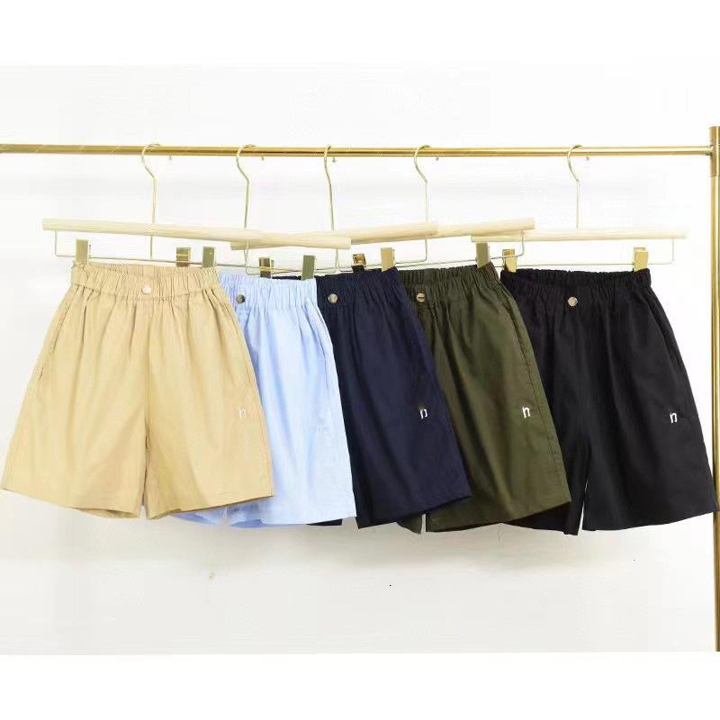 キッズ ショートパンツ 5分丈 コットン キャンディカラー ウエストゴム 高学年 春夏 無地 ブラック カ..