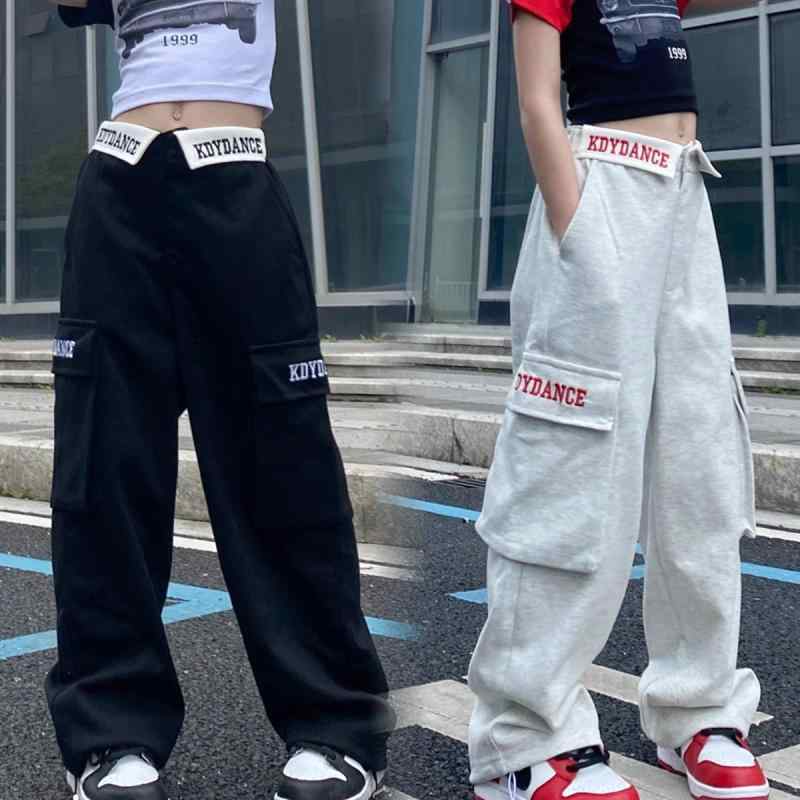 子供服 ガールズ カーゴパンツ パンツ スポーティー カジュアル ダンス 春夏 ロングパンツ ウエストゴ..
