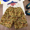 子供用パンツ 男の子 迷彩柄 コットン ショートパンツ 薄手 ハーフパンツ ウエストゴム イエロー 90 100 110 120 130 140cm(x3)