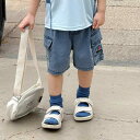 子供用パンツ 男の子 夏 デニム ハーフパンツ 薄手 ワークパンツ 天竺 伸縮性 通気性 普段使い 中国風 100cm 110cm 120cm 130cm 14...