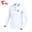 Tシャツ キッズ ゴルフ 長袖 子供用 スポーツウェア 秋 小学生 団体服 ポリエステル 白色(4)