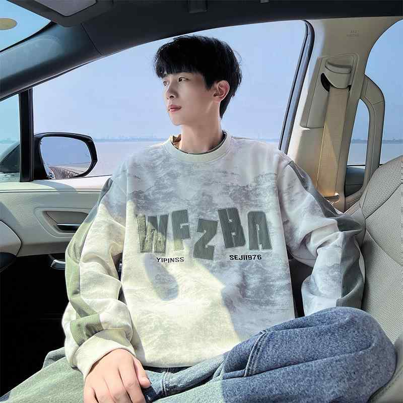 トレーナー メンズ 春秋 長袖 ティシャツ 高校生 大学生 トップス プルオーバー ゆったり ルーズ プリ..