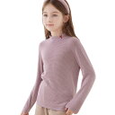 Tシャツ ガールズ 子供服 長袖 ミドルネック トップス 秋冬 インナー 無地 ピンク系 パープル 120cm 130cm 140cm 150cm 160cm 170cm(4)