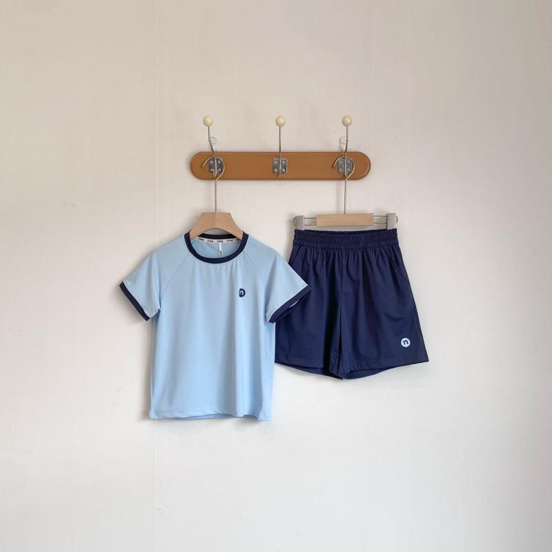 子供用スポーツウェア 上下セット Tシャツ ショートパンツ 薄手 速乾性 接触冷感 パステルカラー 夏