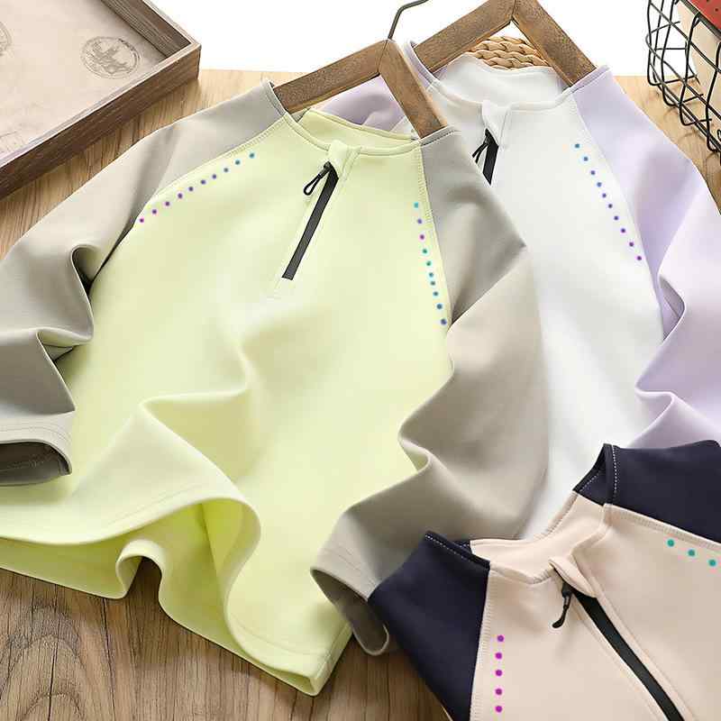 Tシャツ キッズ 長袖 春秋 男の子 子供 立襟 トップス カットソー インナーシャツ 吸湿速乾 抗菌 コッ..