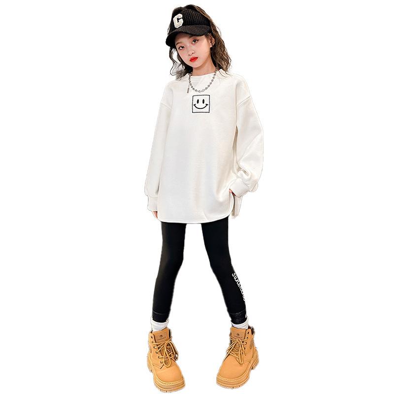 トレーナー キッズ ガールズ 裏起毛 Tシャツ 長袖 ミドル丈 秋冬 子供服 トップス カットソー 厚手 ホ..