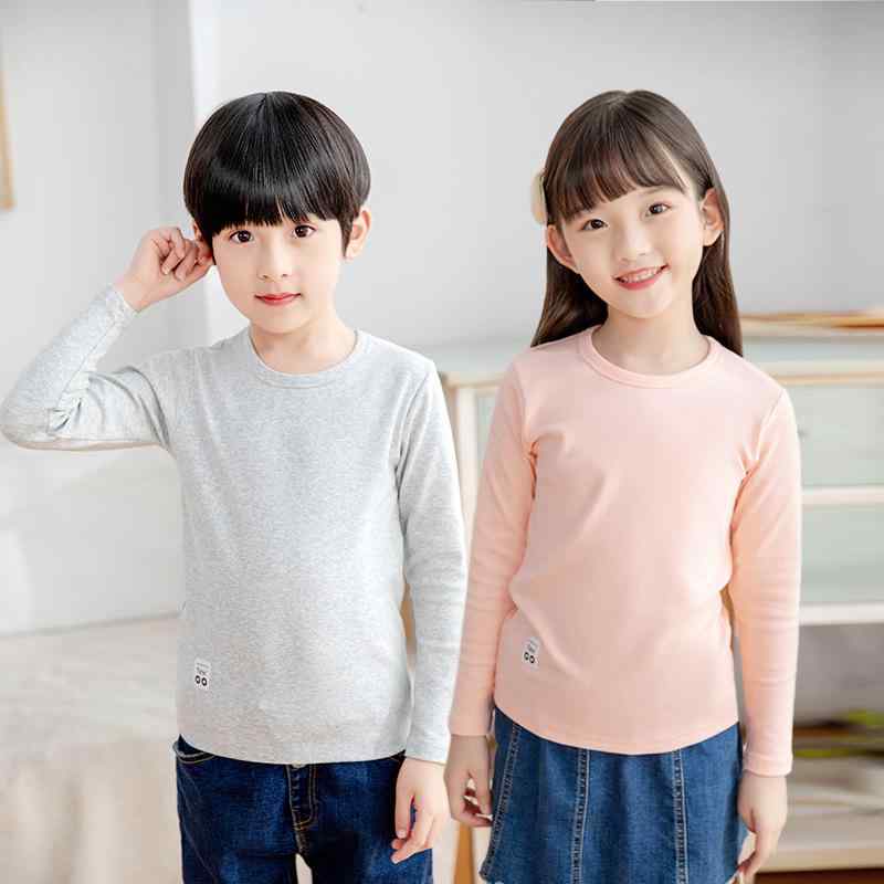 Tシャツ キッズ 子供用 長袖 インナーシャツ 薄手 綿100% 男の子 女の子 無地 トップス 110cm 120cm 13..