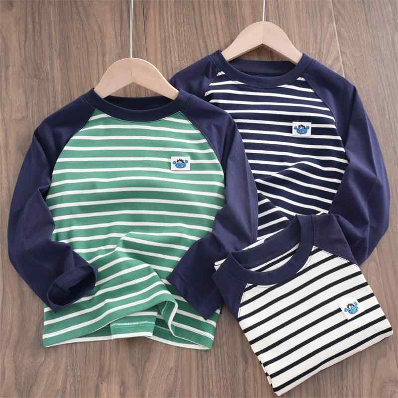 6個セットTシャツ キッズ 子供 長袖Tシャツ ボーダー柄 カットソー 男女兼用 ゆったりサイズ 綿 110-160 グリーン 紺色 白色