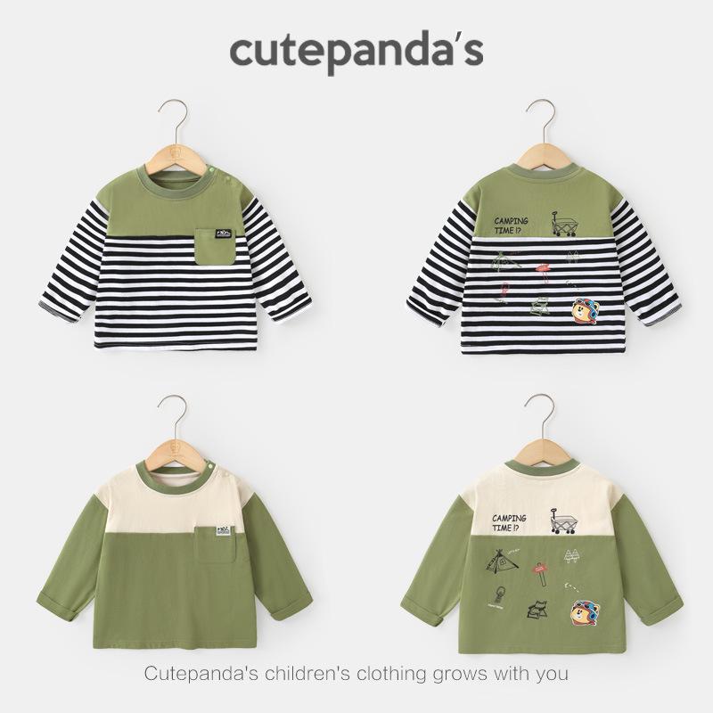 Tシャツ ベビー服 男の子 女の子 長袖 トップス 春秋 子供服 カットソー 綿100% カジュアル 73CM 80cm ..