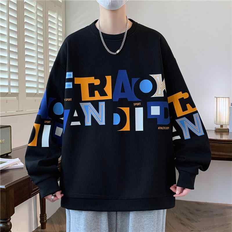 スウェット メンズ ティーン 長袖 トップス 春秋 プリント 10代 20代 プルオーバー パーカー 黒 赤 ベージュ M L XL 2XL 3XL 4XL