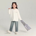 Tシャツ ガールズ 長袖 子供服 プリント 春秋 女児 女の子 普段着 通学着 トップス カットソー 綿100% かわいい おしゃれ(x2)(4)