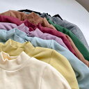 子供服 Tシャツ 長袖 裏起毛 ハイネック トップス 男の子 女の子 ベビー 厚手 防寒 無地 150cm 160cm 綿95% 秋冬(4)