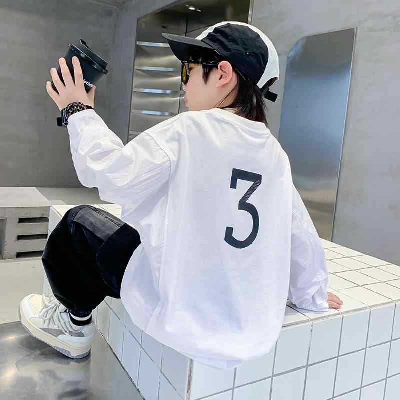 Tシャツ キッズ 男の子 長袖 子供用 トップス 春秋 薄手 綿混紡 吸湿速乾 110cm 120cm 130cm 140cm 150..