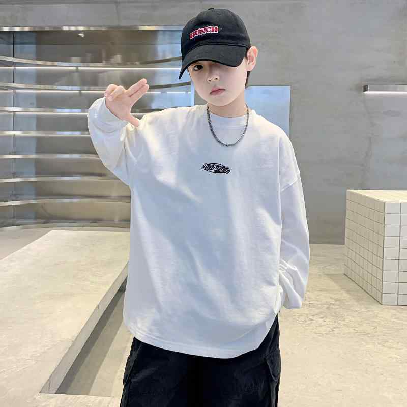 Tシャツ キッズ 男の子 長袖 コットン 春秋 トップス 子供服 インナーシャツ 白 120cm 130cm 140cm 150..