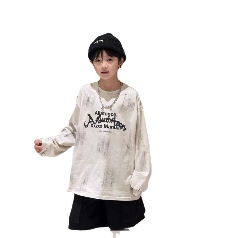 Tシャツ キッズ 男の子 子供服 長袖 トップス 春物 コットン 落書き風 プリント カットソー カジュアル..