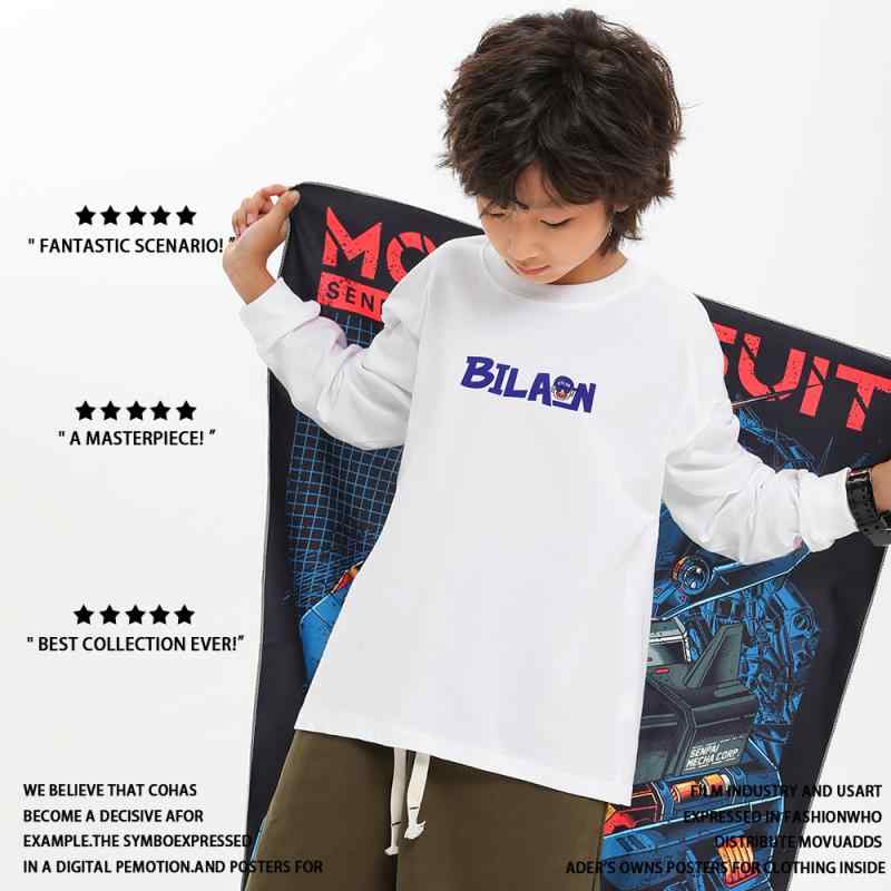 Tシャツ キッズ 男女兼用 子供服 長袖 綿100% アルファベット プリント 吸湿性 通気性 ブラック ホワイ..