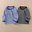 Tシャツ キッズ 長袖 海軍風 ボーダー柄 カットソー 子供服 トップス 春秋 薄手 伸縮性 リブ編み 80cm 90cm 100cm 110cm 120cm 130cm 140cm 150cm 160cm(x2)(4)