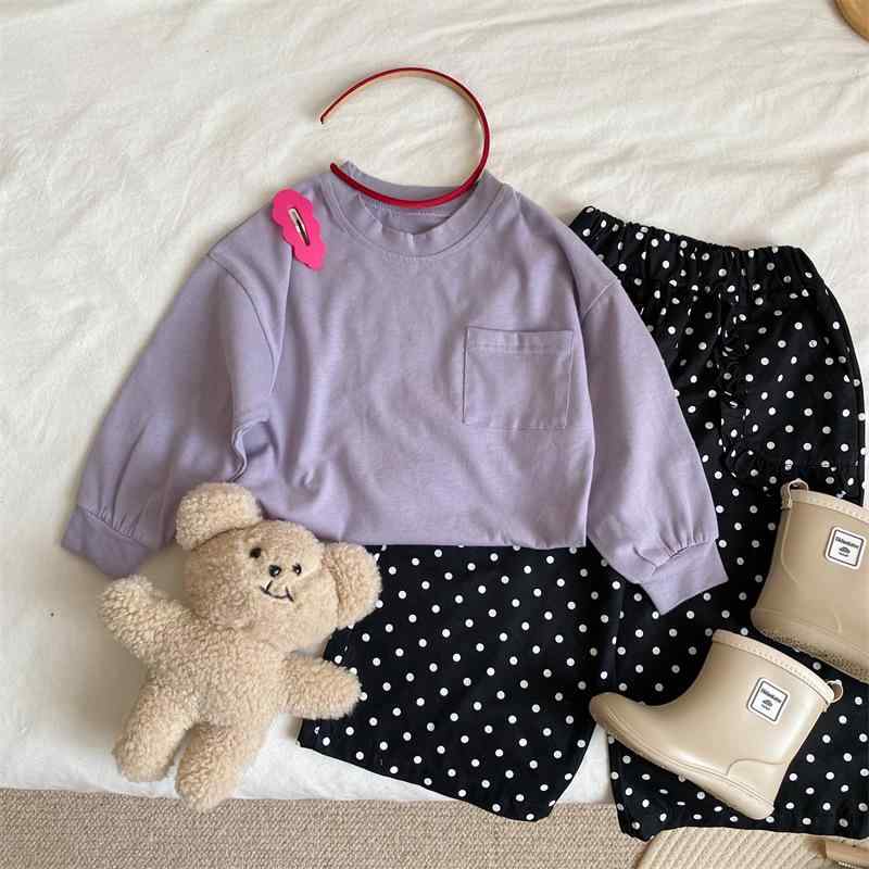 Tシャツ ガールズ ベビー キッズ 子供服 長袖 カットソー トップス 春秋 綿100% 白 紫 ストライプ 80cm 90cm 100cm 110cm 120cm 130cm(x2)