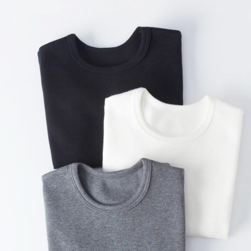 Tシャツ キッズ 秋冬 子供服 男の子 女の子 綿 長袖 トップス カットソー インナーシャツ 黒 白 無地 9..