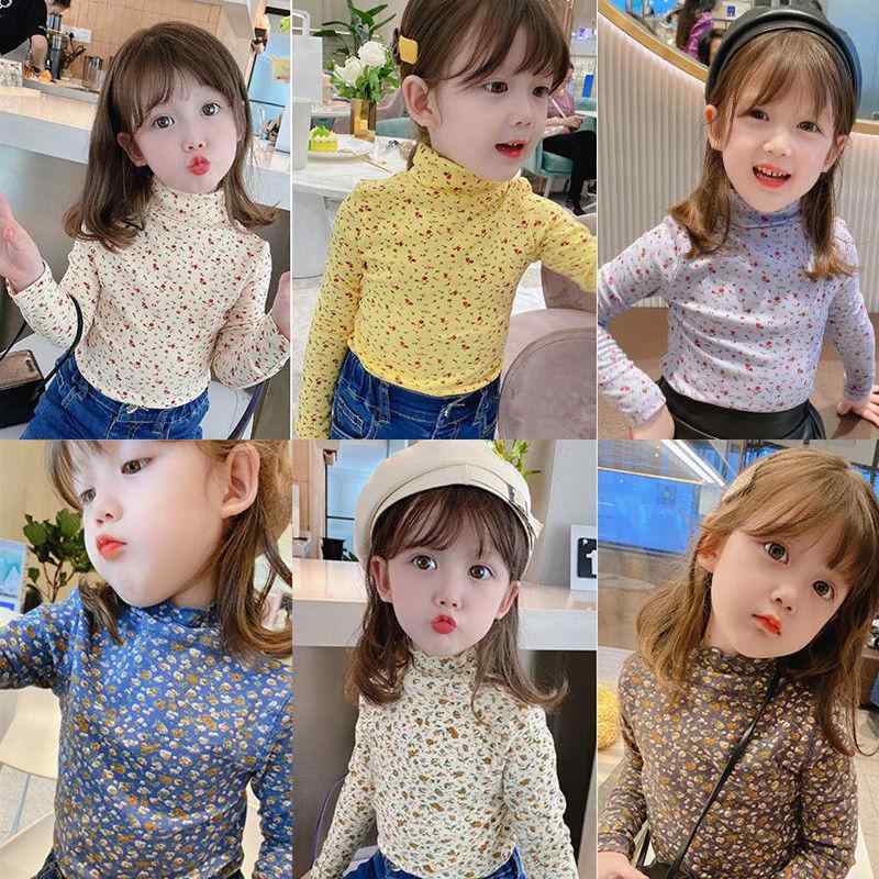 Tシャツ ガールズ 子供服 長袖 秋冬 裏起毛 花柄 トップス 春秋 かわいい 吸湿排汗 普段着 90 100 110 120 130cm(4)