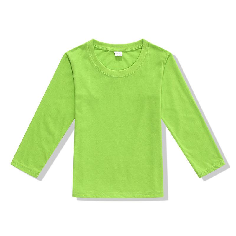 10個セットTシャツ キッズ 子供服 長袖 丸首 無地 コットン 春秋 保育園 幼稚園 小学生 運動着 普段着 白 黒 赤 黄色 青 緑 オレンジ・対象: キッズ