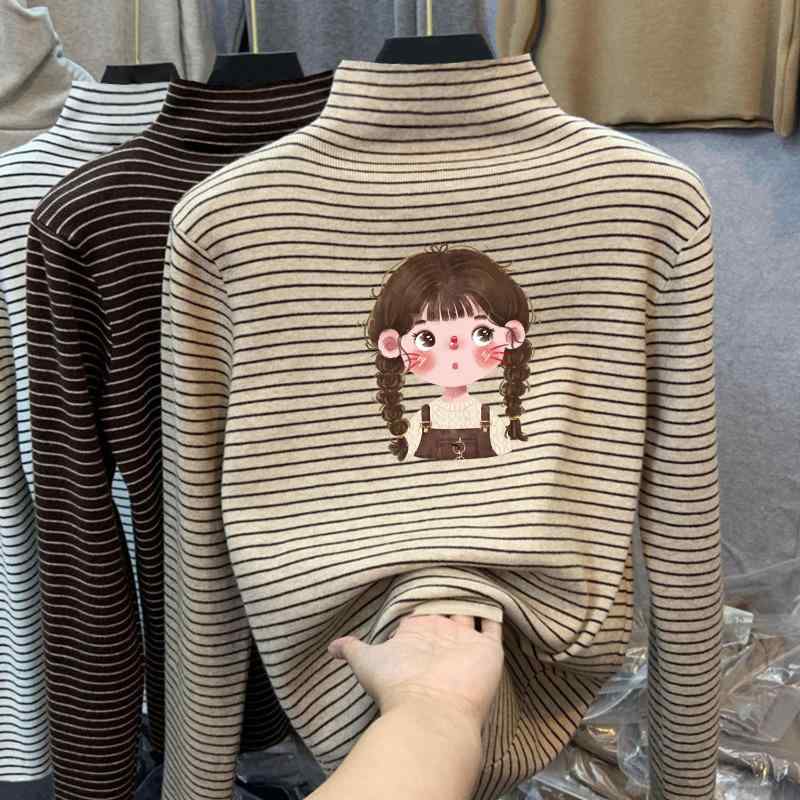 Tシャツ キッズ あったかインナー 長袖 秋冬 ベビー 子供 裏起毛 半ハイネック トップス カットソー ボーダー 男の子 女の子 110cm 120cm 130cm 140cm 150cm 160cm(4)