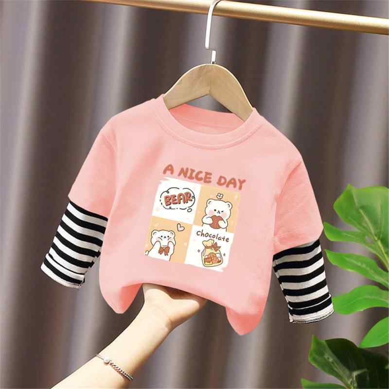 Tシャツ キッズ 長袖 子供服 春秋 かわいい カートゥーン柄 プリント Tシャツ カットソー 男女兼用 カ..