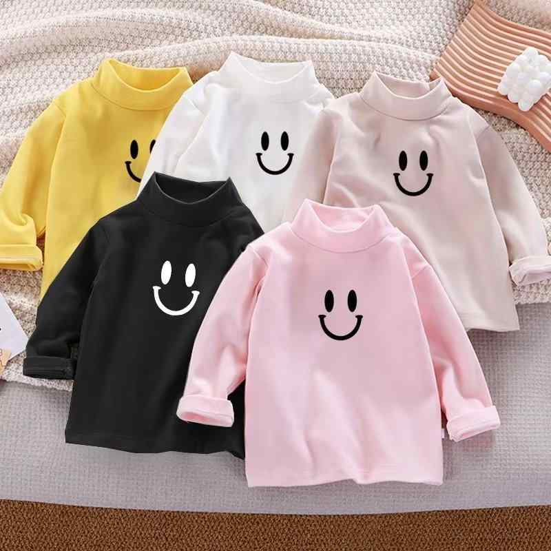 Tシャツ キッズ 男女兼用 子供服 ハーフハイネック 長袖 トップス インナーシャツ 無地 伸縮性 ストレ..