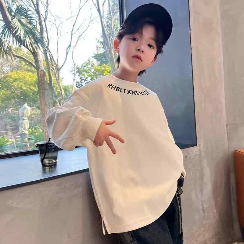 Tシャツ キッズ 男の子 長袖 トップス 春秋 春物 子供服 ボーイズ カジュアル 丸首 普段着 通学 伸縮性..